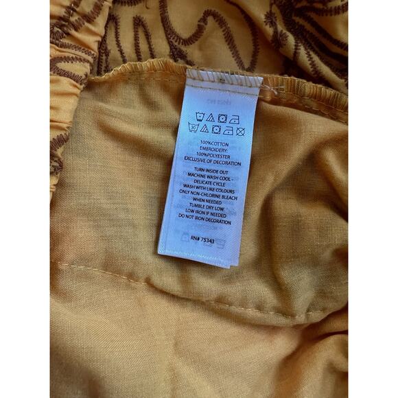 C&C CA Cotton embroidered Marigold Pants restro Artsy Indie festive Boho Sz-M - Picture 8 of 8